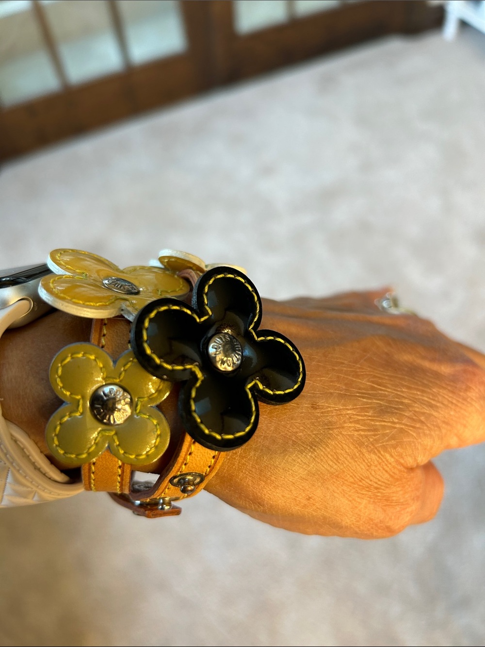 Louis Vuitton Floral Leather Bracelet in Yellow and Green - Picture 13 of 14